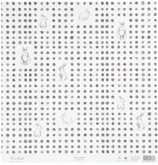 dubbelzijdig designpapier konijnen 30,5 cm 3 stuks