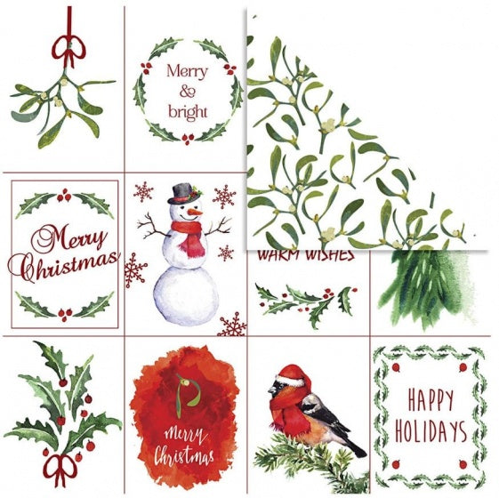 dubbelzijdig designpapier maretak 30,5 cm 3 stuks