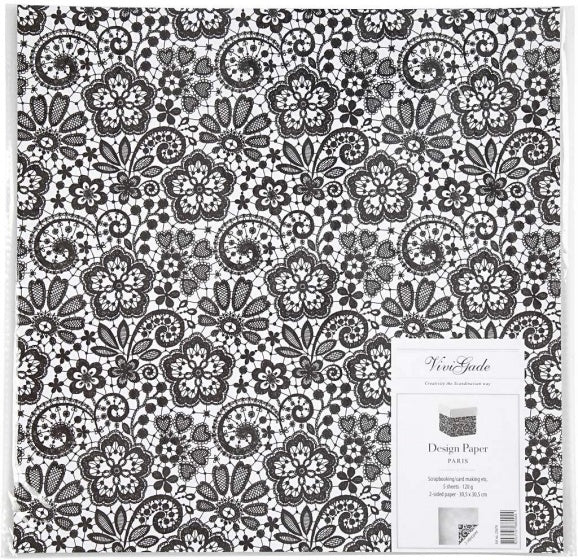 dubbelzijdig designpapier Paris 30,5 cm 5 vellen