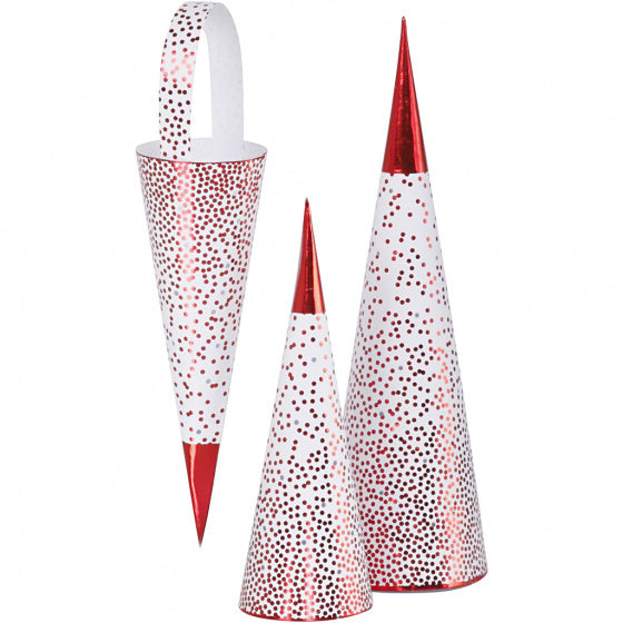 kegels 18+28 cm rood/wit 3 stuks