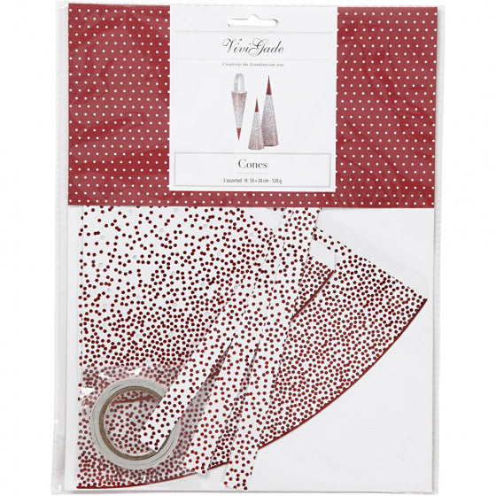 kegels 18+28 cm rood/wit 3 stuks