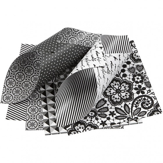origamipapier 15 x 15 cm wit/grijs 50 vellen