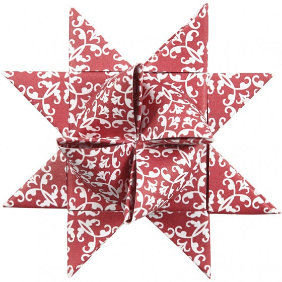 papieren vlechtstroken 44/78 cm rood/wit 60 stuks