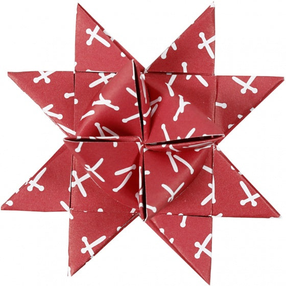 papieren vlechtstroken 44/78 cm wit/rood 60 stuks