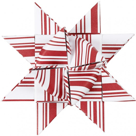 papieren vlechtstroken 44/78 cm wit/rood 60 stuks
