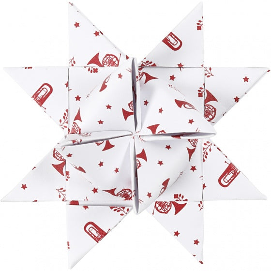 papieren vlechtstroken 44/78 cm wit/rood 60 stuks