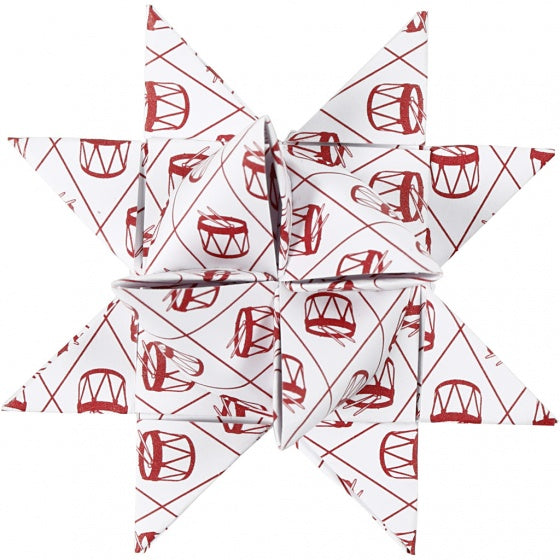 papieren vlechtstroken 44/78 cm wit/rood 60 stuks