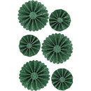 Rosettes groen/glitter 35 + 50 mm 6 stuks