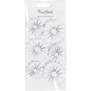 Rosettes wit/glitter 35 + 50 mm 6 stuks