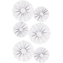 Rosettes wit/glitter 35 + 50 mm 6 stuks