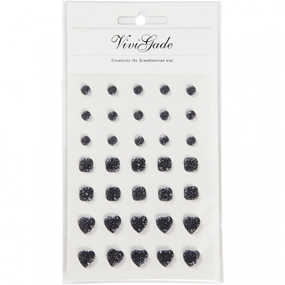 strasstenen blauw rond/vierkant/hart 35 stuks
