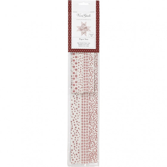 vlechtstroken Vellum-papier 44/78 cm rood/wit 48 stuks