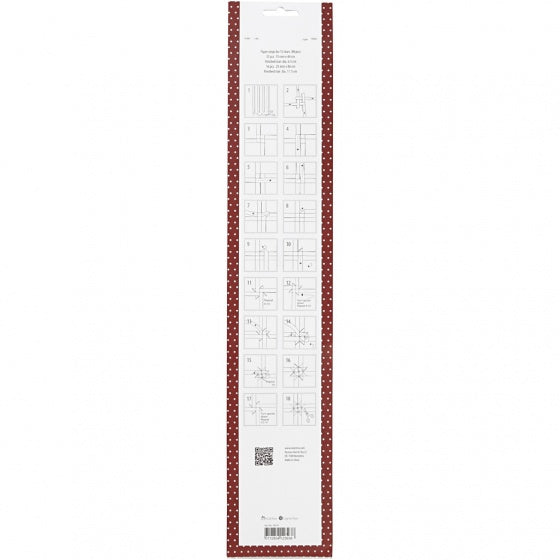 vlechtstroken Vellum-papier 44/78 cm rood/wit 48 stuks