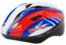 fietshelm Deluxe junior rood/wit/blauw maat 51/55 cm