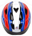 fietshelm Deluxe junior rood/wit/blauw maat 51/55 cm