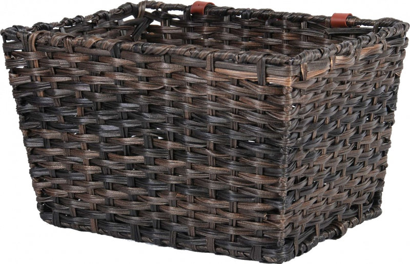 Gevlochten rieten fietsmand Volare L 40 x 32 x 24 cm - zwart