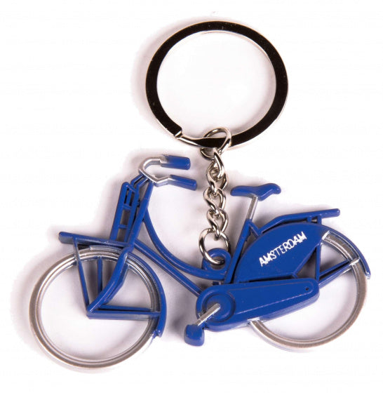 sleutelhanger Amsterdam fiets staal blauw
