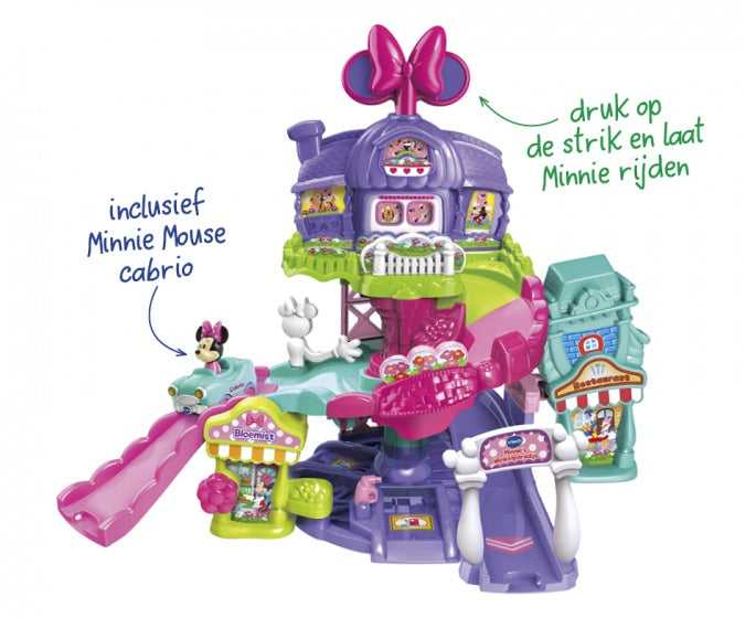 VTech Toet Toet Minnie's Winkelparadijs + Minnie Mouse Cabrio + Licht en Geluid