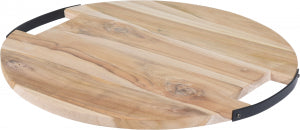 Willow Snijplank en of serveerplank van TEAK hout Rond met handvat