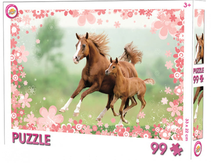 legpuzzel Paarden 25 x 18,5 cm karton 99 stukjes