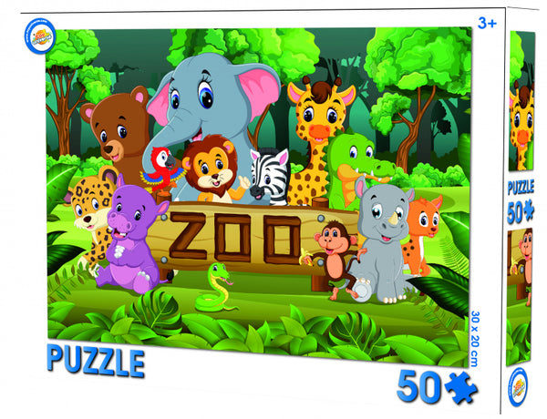 legpuzzel Zoo 25 x 18,5 cm karton 50 stukjes