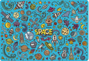 placemat Space junior 65 x 45 cm blauw/geel