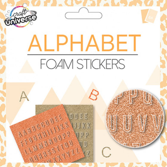 stickervellen Alphabet 15 x 15 cm EVA oranje 2 stuks