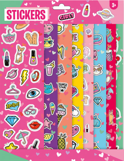 stickerset meisjes 21 x 29,5 cm papier roze 8-delig