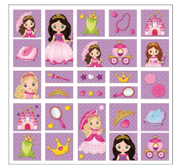 stickervel 3D Princess 20 x 19,5 cm papier 25 stuks