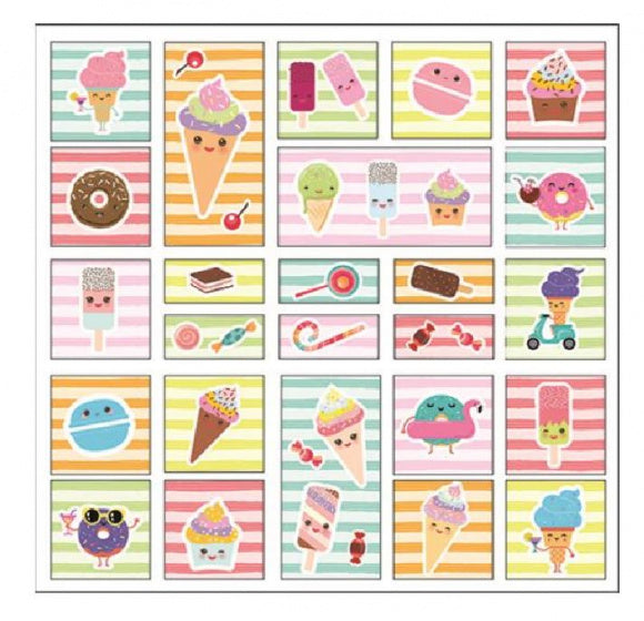 stickervel 3D Sweets 20 x 19,5 cm papier 25 stuks