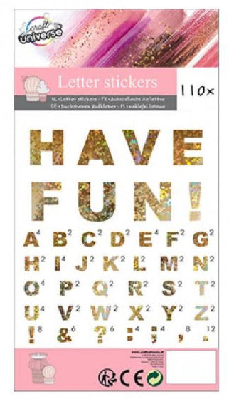 stickervel letters 12 x 22 cm papier goud