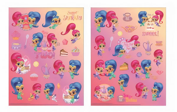 stickervel Shimmer en Shine junior 30 cm roze 2 stuks