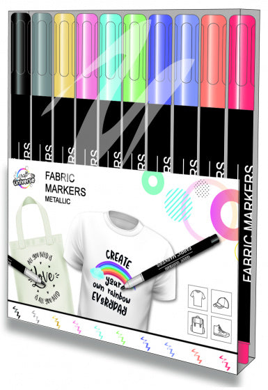 textielstiften Fabric Marker Metallic-2 junior 10 stuks