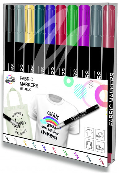 textielstiften Fabric Marker Metallic-3 junior 10 stuks