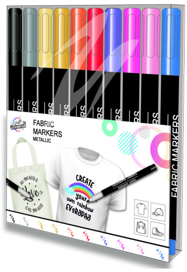 textielstiften Fabric Marker Metallic-4 junior 10 stuks