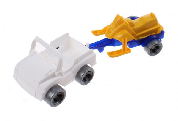 Kids Cars aanhanger met jetski wit/geel