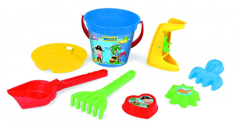 strandset met emmer 14,5 cm 8-delig multicolor