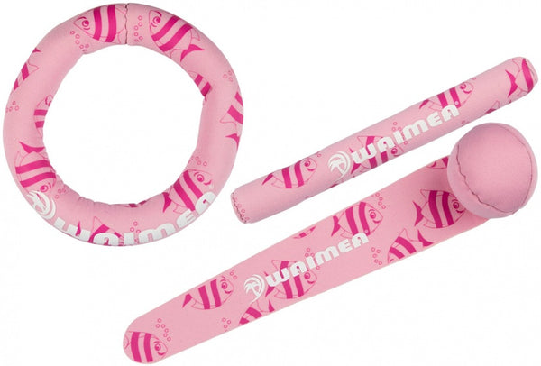 duikspeelgoedset 3 stuks 19-28 cm roze