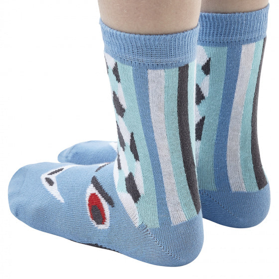 popsokken Say HI! jongens katoen blauw/wit mt 23-26