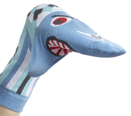 popsokken Say HI! jongens katoen blauw/wit mt 23-26
