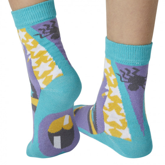 popsokken Say Hocuspocus! meisjes katoen blauw/paars mt 23-26