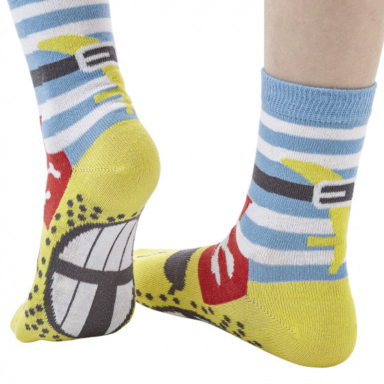 popsokken Say Sail Away! jongens katoen blauw/geel mt 23-26