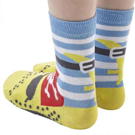 popsokken Say Sail Away! jongens katoen blauw/geel mt 23-26