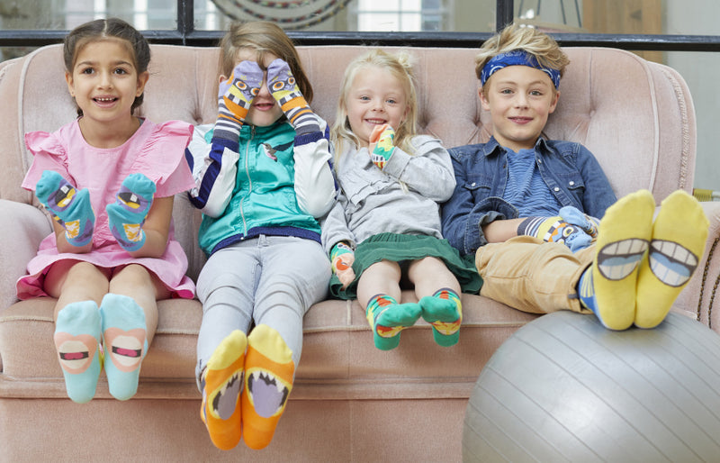popsokken Say Hocuspocus! meisjes katoen blauw/paars mt 23-26