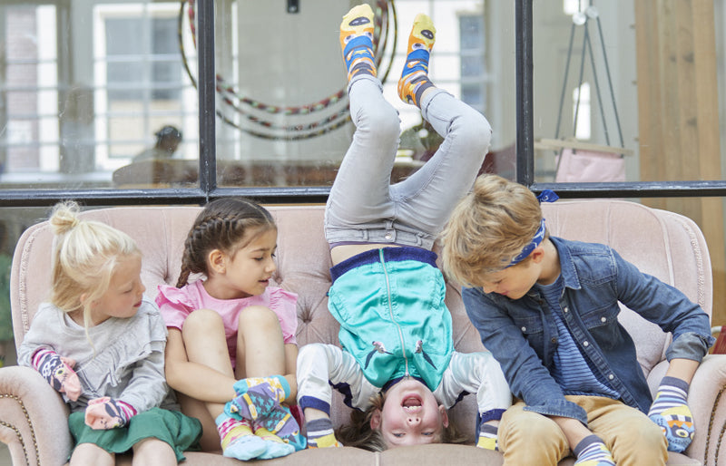 popsokken Say Hocuspocus! meisjes katoen blauw/paars mt 23-26