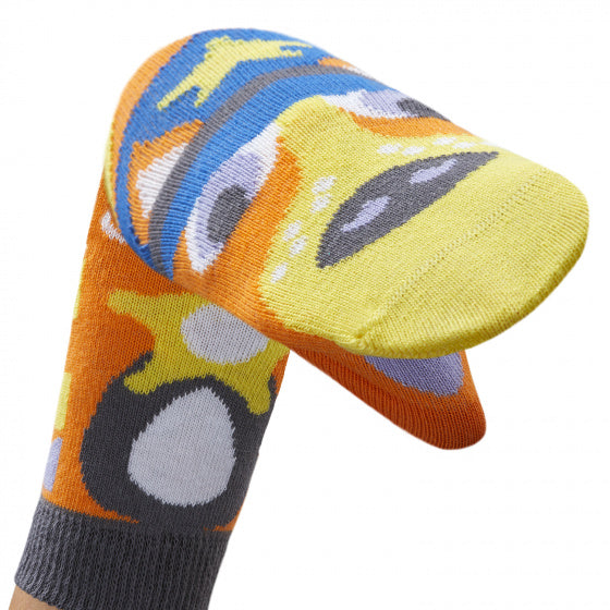 popsokken Say Wraf! meisjes katoen blauw/oranje mt 23-26
