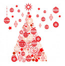 decoratiesticker kerstboom 143 cm PVC rood/wit 2-delig