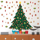 decoratiesticker kerstboom 190 x 115 cm PVC groen/rood 2-delig