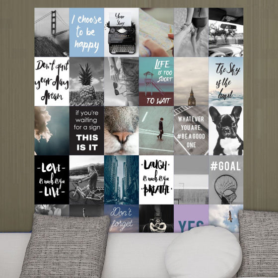 muursticker Collage 148,5 x 126 cm PVC 30-delig
