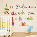 muursticker junior cijfers met dieren 70 cm PVC